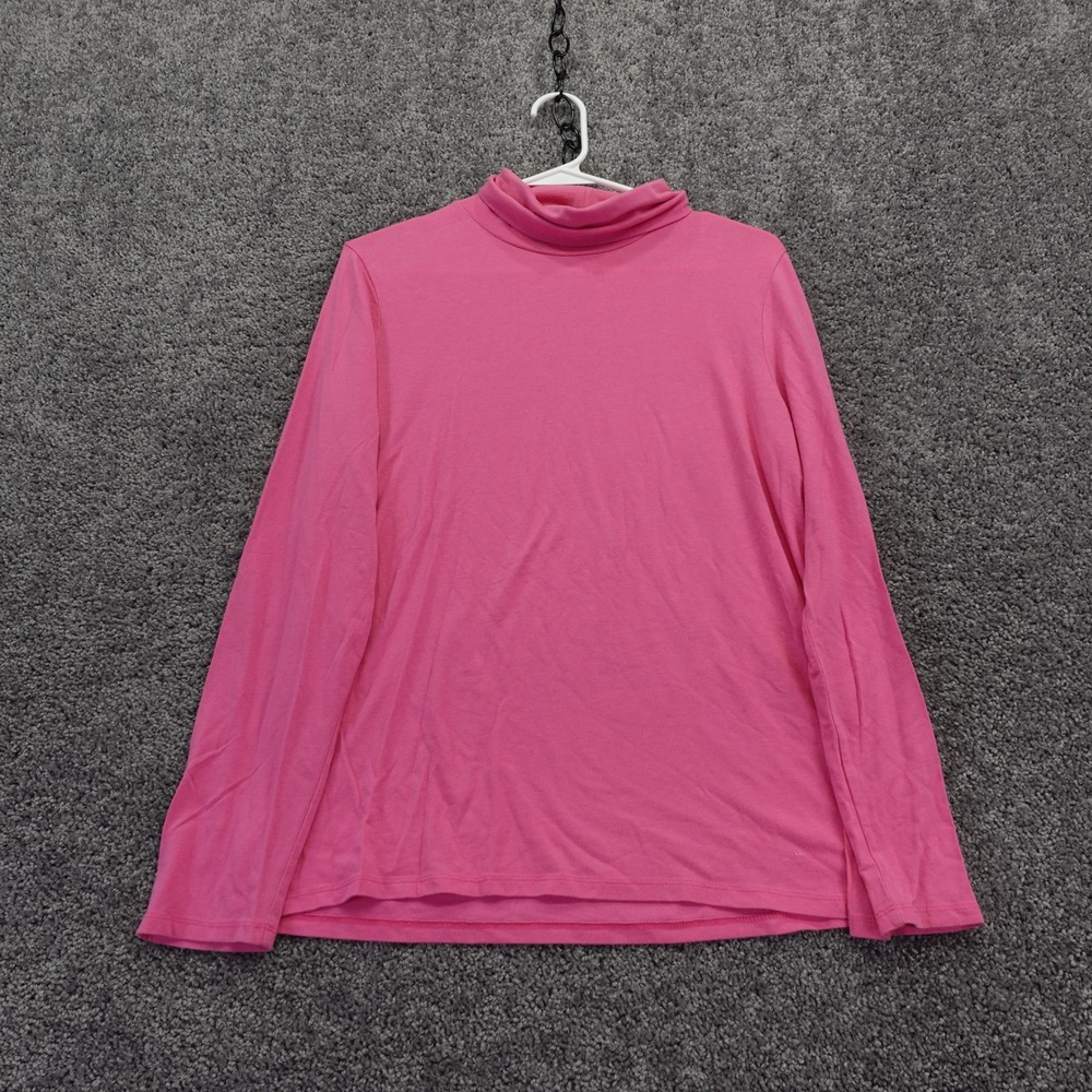 Talbots Turtleneck Womens Large Pink Cotton Spandex Long Sleeve Casual Top
